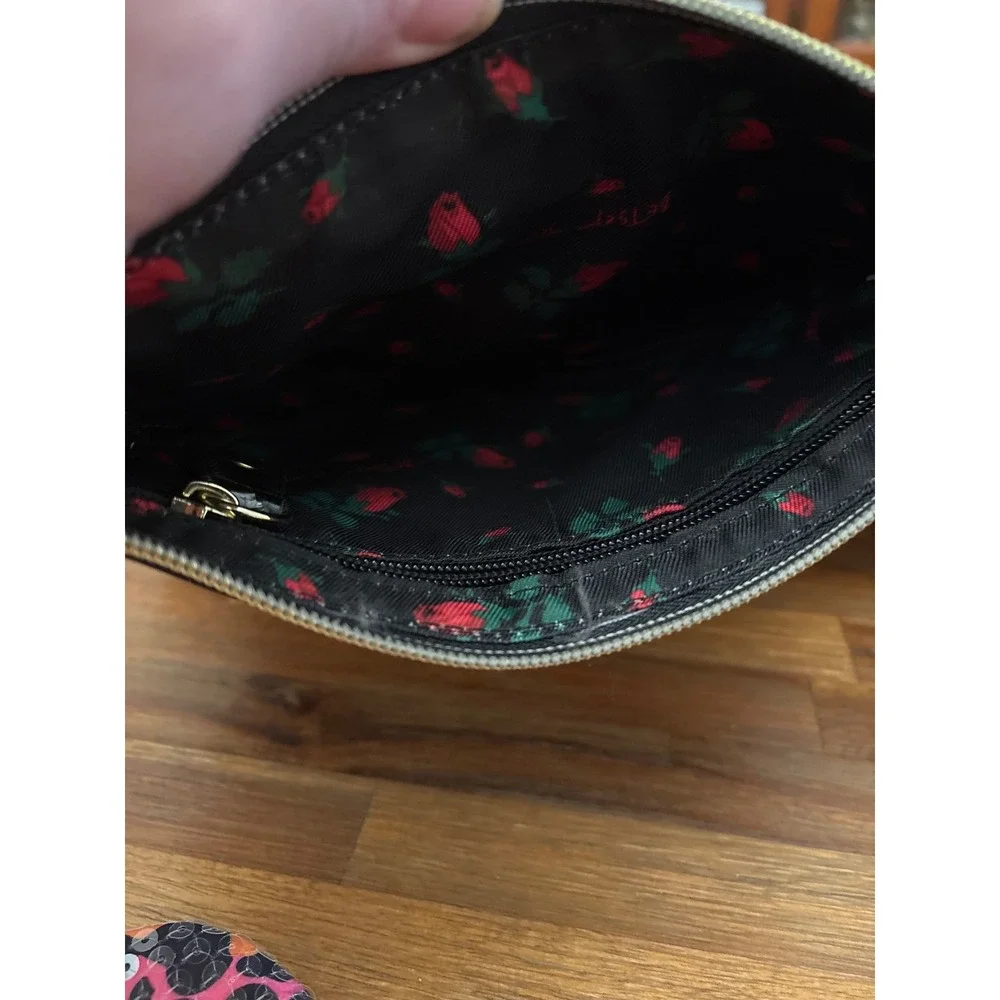 Betsey Johnson Makeup Bag Womens OS Multi Excellent Sequin Butterfly Pouch Zip